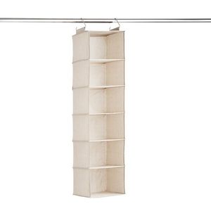 6 Compartment Hanging Closet Organizer in Grey